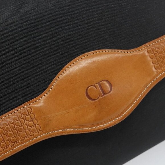 Christian Dior Shoulder Bag Leather Black Gold Auth - Picture 10 of 15